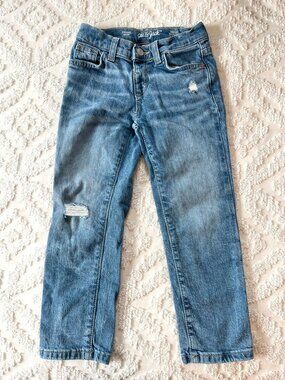 Cat & Jack Distressed Jeans | Size 5T | Straight Leg Stretch | Recycled Cotton
